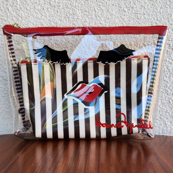 SOLD NWT Henri Bendel Eyes & Lips Nesting Cosmetic Bags Makeup Cases (2pc) - Picture 1 of 10